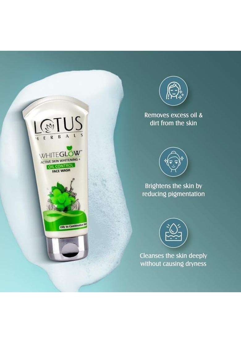 Lotus Herbals Whiteglow Gel Cream 60g, Nourishing Night Cream 60g, Oil Control Face Wash 100g (Pack of 3) | Natural Herbal Care - Indya