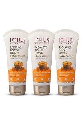 Lotus Herbals Radiance Boost Ubtan Face Wash 100 g (Pack of 3) | Natural Herbal Care | Turmeric, Sandalwood and Rose Water | Glowing Skin