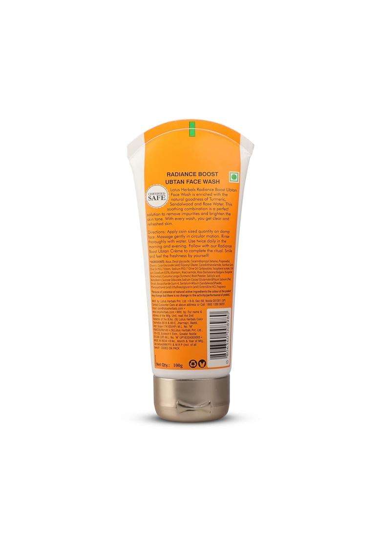 Lotus Herbals Radiance Boost Ubtan Face Wash 100 g (Pack of 3) | Natural Herbal Care | Turmeric, Sandalwood and Rose Water | Glowing Skin - Indya