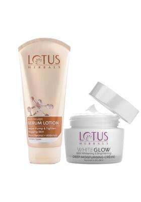 Lotus Herbals Skin Sculpt Serum Body Lotion 200 ml+Deep Moisturising Face Cream 60g | Natural Herbal Care