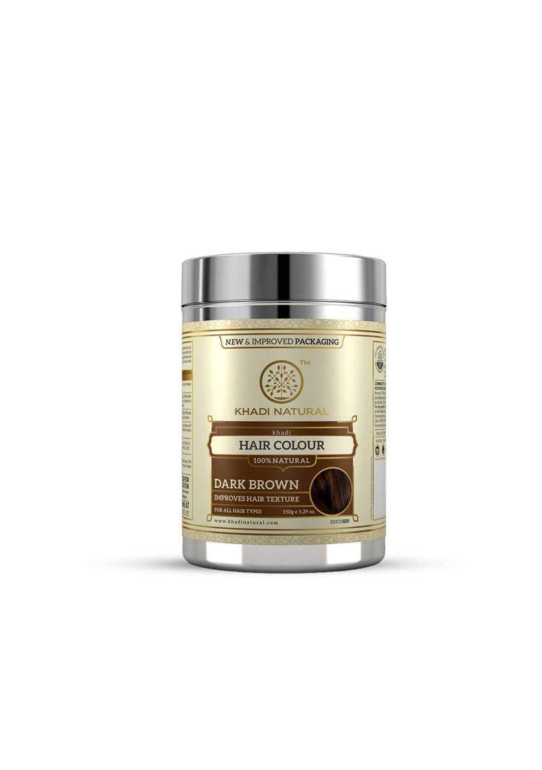 Khadi Natural Dark Brown Hair Colour 1 Count | Natural Herbal Care | Herbal | Natural Powder For Dark Brown | Free From Harsh Chemicals - Indya