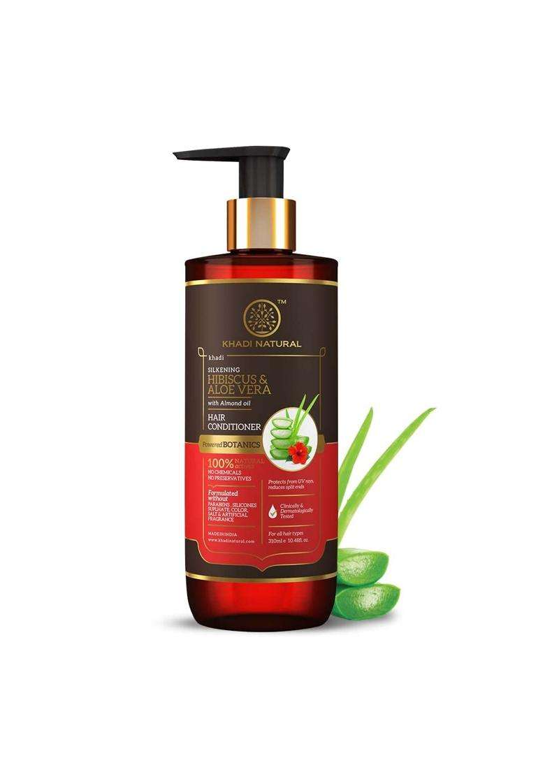 Khadi Natural Powered Botanics Hibiscus and Aloe Vera Hair Conditioner 310 ml, Frizz Free Hair, Improves Hair Texture, Controls Hair Fall - Indya