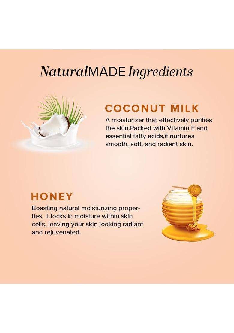 Khadi Natural Coconut Milk & Honey Soap (125g x 3, 375g) (Pack of 3) | Deeply Moisturizing Bathing Bar with Essential Oils | Free From Harsh Chemicals - Indya