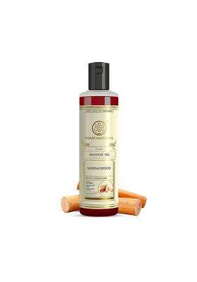 Khadi Natural Sandalwood Massage Oil 210 ml | Natural Herbal Care | Herbal Body for Relaxing Care | Helps Nourish Skin & Maintain Softness