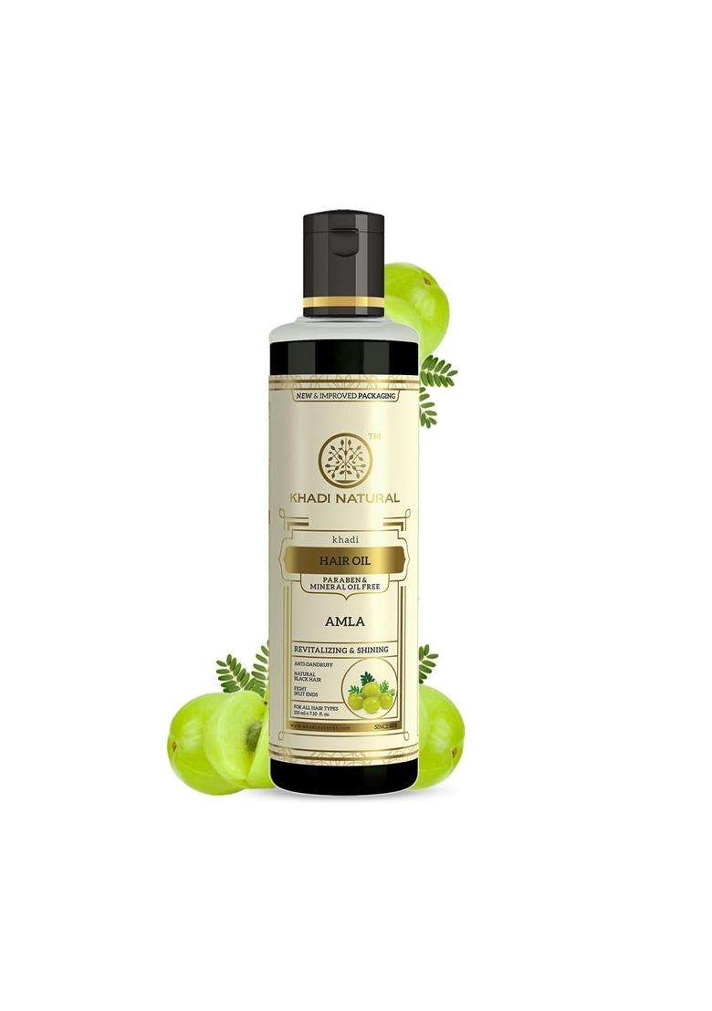 Khadi Natural Pure Amla Hair Oil 210 ml | Paraben & Mineral Oil Free | Nourishing Formula for Healthy, Strong Hair - Indya