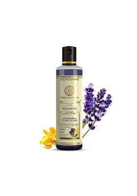 Khadi Natural Lavender & Ylang Ylang Massage Oil 210 ml | Paraben, Mineral Free | Absorbing, Stress Relieving | Nourishes Scalp, Hair