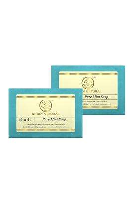 Khadi Natural Pure Mint Soap, 125g (Pack of 2) | Natural Herbal Care | Herbal Soap for Removing Dirt & Impurities | No mineral oils added