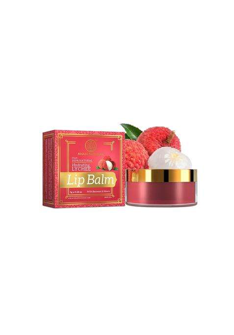 Khadi Natural Lychee Lip Balm with Beeswax & Shea Butter 5g | Softens and Hydrates Lips | Free from Harsh Chemicals | Unisex