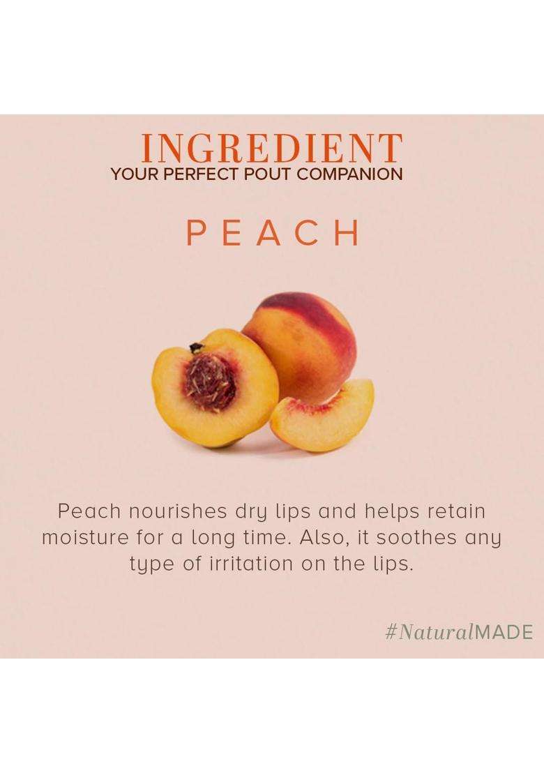 Khadi Natural Peach Lip Balm with Beeswax and Shea Butter (5 * 3) (15 g) (Pack of 3) | Soft & Hydrated Lips | Lip Balm for Chapped Lips - Indya