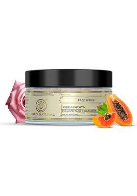 Khadi Natural Rose & Papaya Face Scrub 50 g | Natural Herbal Care | Herbal Face Scrub for Gentle Skin Exfoliation | Gentle Skin Care Formula