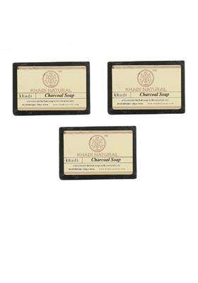Khadi Natural Herbal Natural Charcoal Soap (125 g*3) (375 g) (Pack of 3) | Natural Herbal Care | Deeply cleanses and detoxifies | Firms up skin