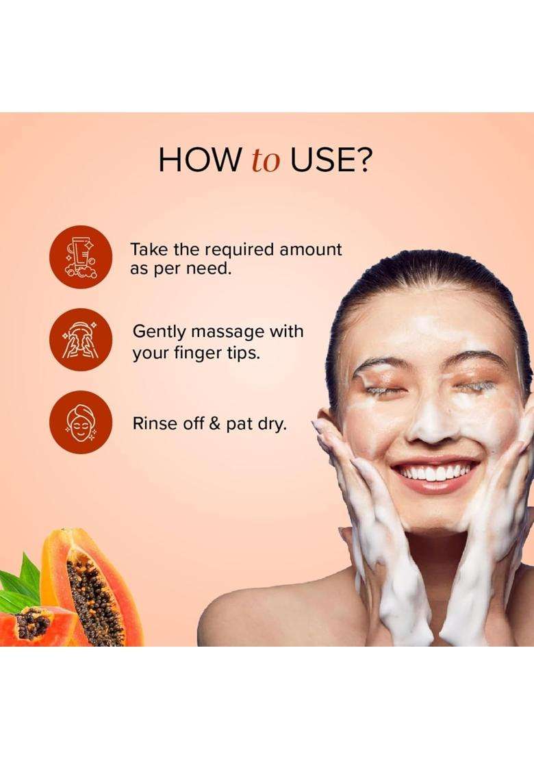 Khadi Natural Papaya Face Wash for Glowing & Healthy Skin (100 * 2) (200 g) (Pack of 2) | Natural Herbal Care | Herbal | SLS & Paraben Free - Indya