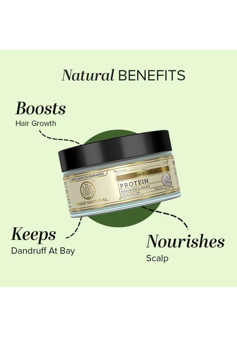 Khadi Natural Protein Hair Cream for Soft & Shiny Hair (100 * 2, 200 g) (Pack of 2) | Natural Cream for Dry Hair | Paraben & Silicone-Free - Indya