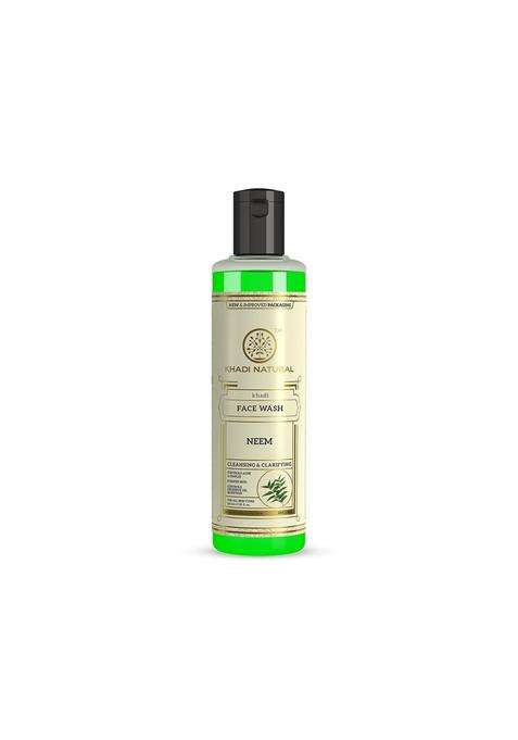 Khadi Natural Ayurvedic Neem Face Wash 210 ml | Authentic Traditional Formula | For Acne Prone Skin | Paraben, SLS Free | Suitable for All Skin Types