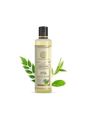 Khadi Natural Neem & Tea Tree Herbal Face Wash 210 ml | Natural Herbal Care | Controls Acne and Promotes Glowing Skin | Paraben, Sulphate Free