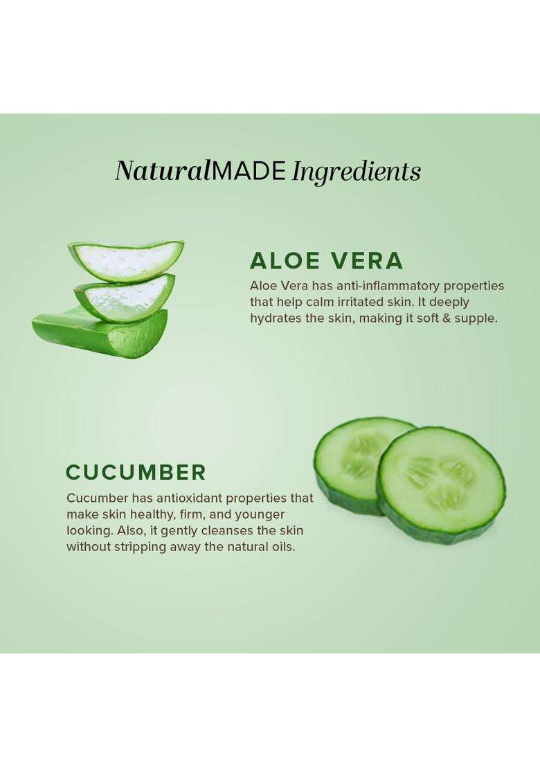 Khadi Natural Cucumber & Aloe Vera Cleansing Milk 210 ml | Natural Herbal Care | Herbal Face Cleanser for Gentle Makeup Removal - Indya