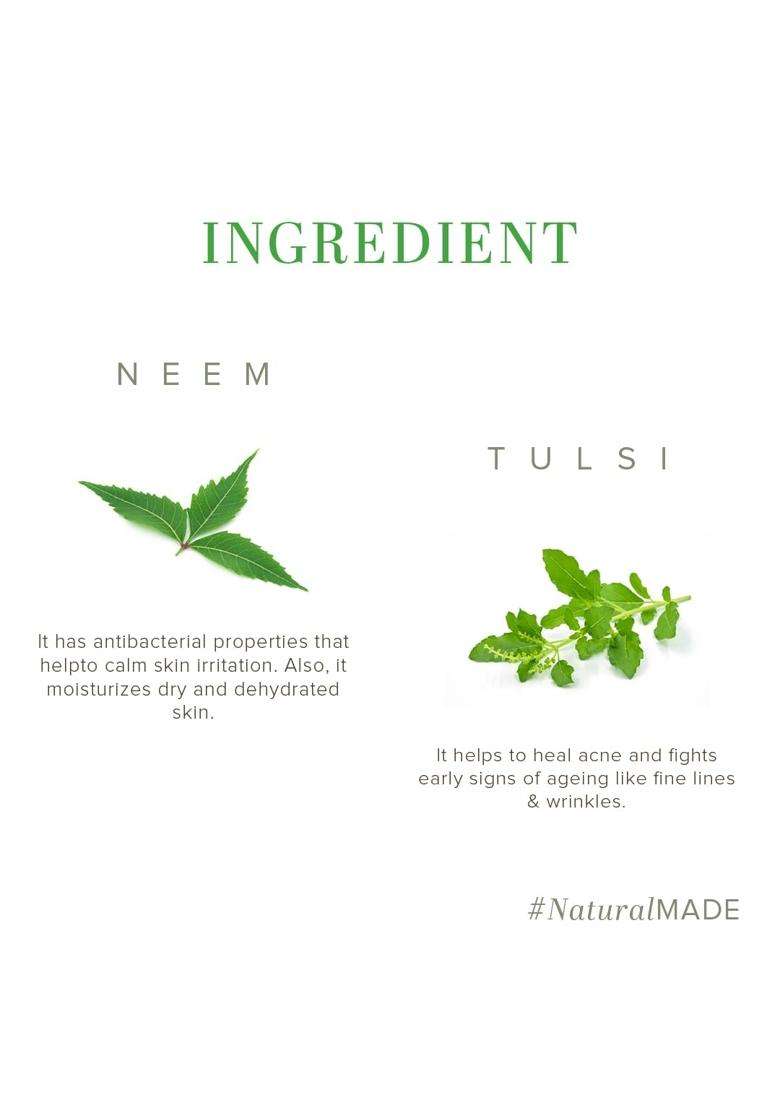 Khadi Natural Neem Tulsi Soap (5x125 g) (625 g) (Pack of 5) | Natural Herbal Care | Handmade | Herbal Soap for Removing Dirt & Impurities - Indya