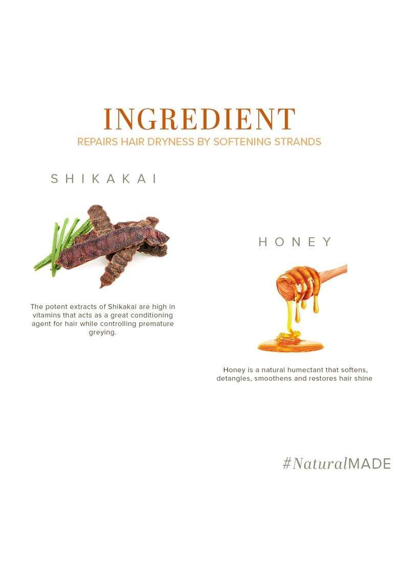 Khadi Natural Shikakai and Honey Herbal Hair Conditioner 210 ml, For Nourishing Dry Hair, Repairs Dry and Damaged, For All Hair Types - Indya