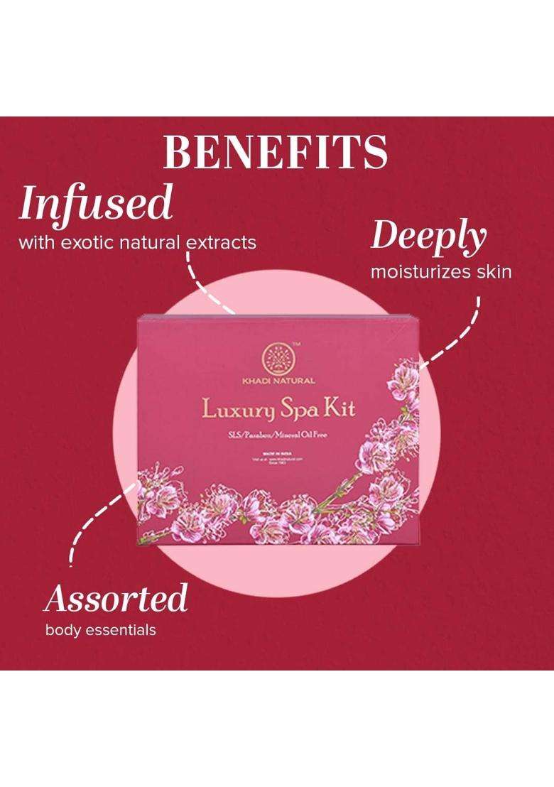 Khadi Natural Luxury Spa Kit | Spa Like Skin Care Experience at Home | Cleansing & Nourishing Skin Care Products | Suitable for All Skin Types - Indya