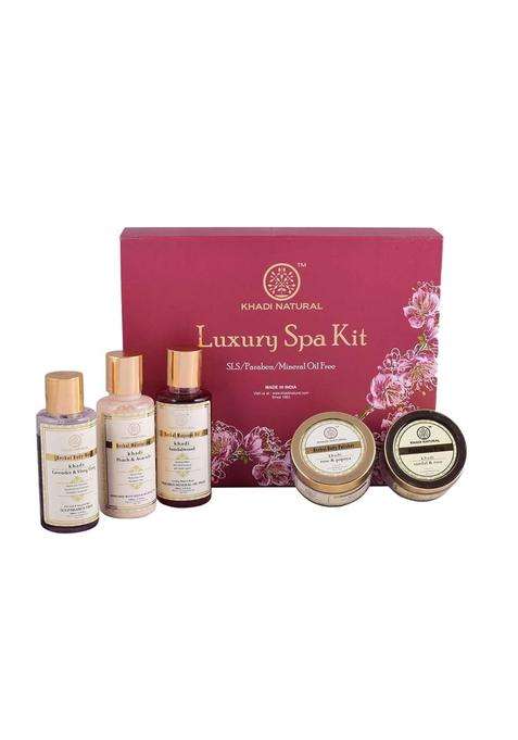 Khadi Natural Luxury Spa Kit | Spa Like Skin Care Experience at Home | Cleansing & Nourishing Skin Care Products | Suitable for All Skin Types