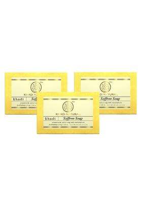 Khadi Natural Saffron Soap, 125g (Pack of 3) | Skin tighening properties | Deeply Moisturizing & Skin Brightening | Enhances natural glow