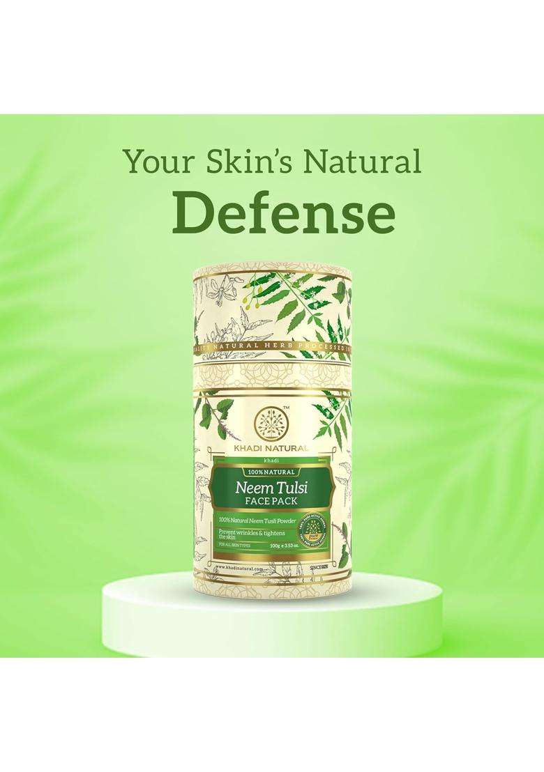 Khadi Natural Neem Tulsi Face Pack 100 g | Skin Purifying & Acne Control 100 g - Indya