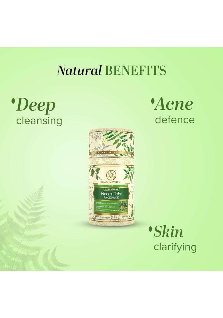 Khadi Natural Neem Tulsi Face Pack 100 g | Skin Purifying & Acne Control 100 g - Indya