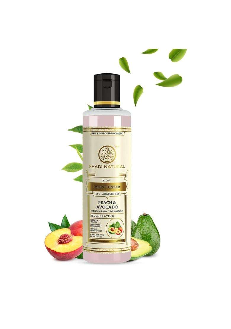 Khadi Natural Peach and Avocado Herbal Moisturizer With Shea/Kokum Butter 210 ml | Natural Herbal Care | Moisturizer for Dry Skin - Indya