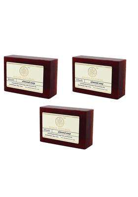 Khadi Natural Almond Handmade Soap 125 g (Pack of 3) | Reduces Tanning | Improves skin texture | Natural Soap with Essential Oils | (125 g*3) (375 g)