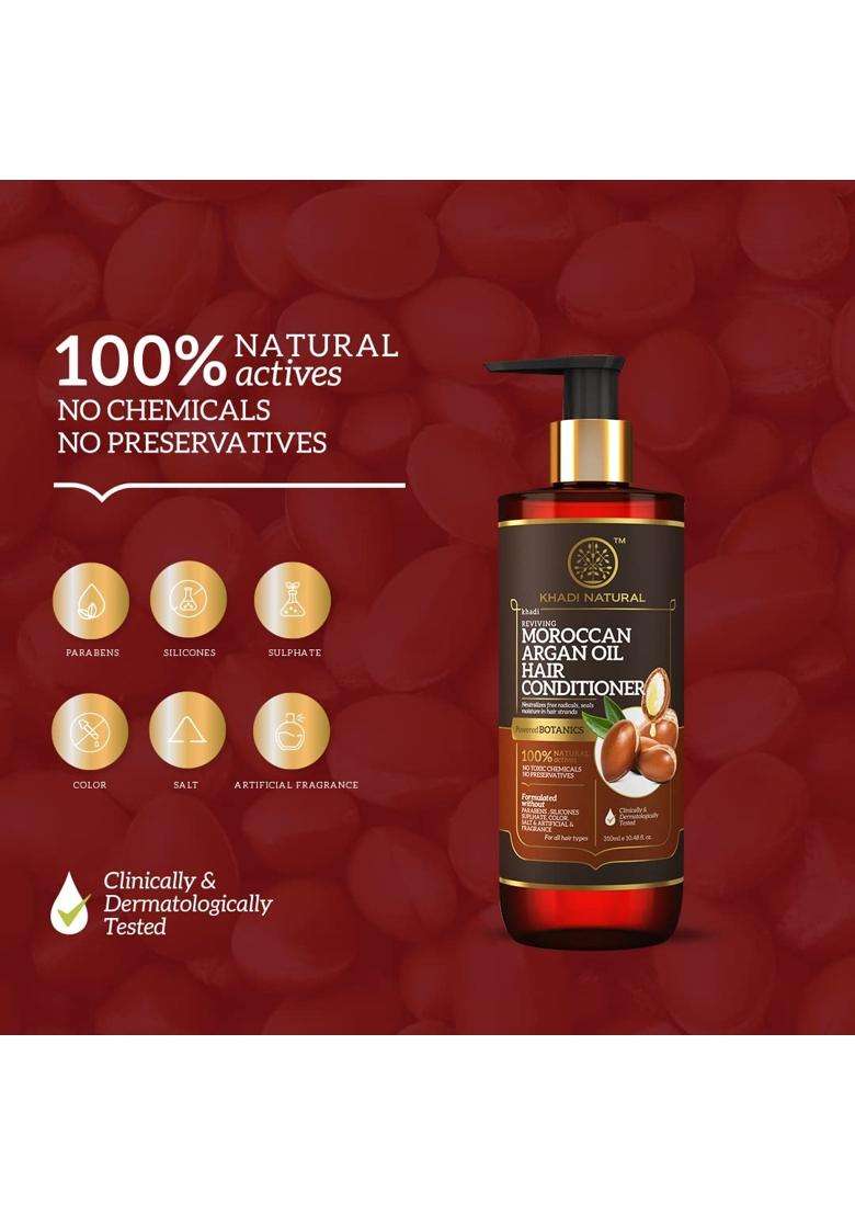 Khadi Natural Powered Botanics Moroccan Argan Oil Hair Conditioner 310 ml | Superior hair care | Naturally shiny hair | Suitable for all hair types - Indya