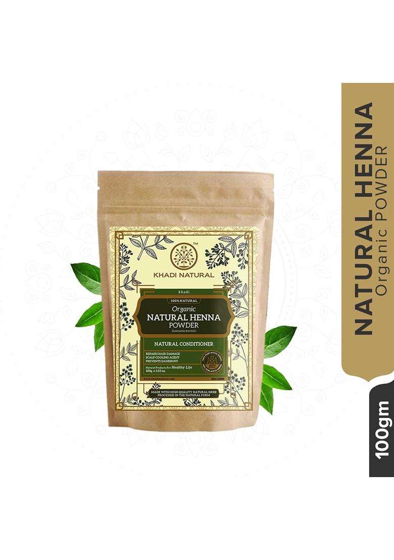 Khadi Natural Organic Natural Henna Powder Pack (100 g*2) (200 g) (Pack of 2) | Treats hair dye damage | Hair Color that naturally conditions - Indya