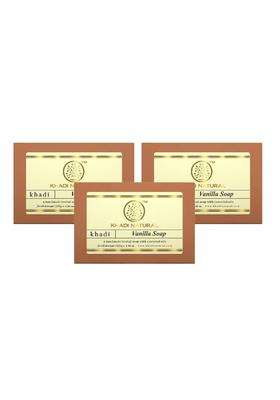 Khadi Natural Herbal Vanilla Soap, 125 g (Pack of 3) | Natural Herbal Care | Herbal Bathing Soap for Healthy Skin | Natural soap with essential oils