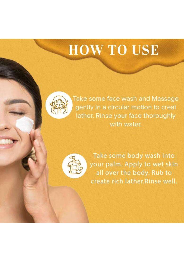 Khadi Natural Sandalwood & Honey Face Wash 210 ml (Pack of 2) | Gentle Face Cleanser for Healthy Skin | Face Wash for Calming Sunburns | 210 * 2 - Indya