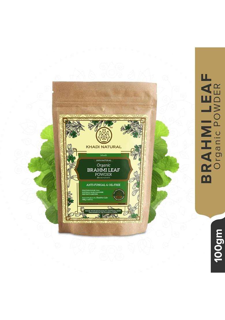 Khadi Natural Brahmi Leaf Organic Powder 100 g | Natural Herbal Care | Herbal for Hair & Scalp Care | Gentle Herbal Care Formula - Indya