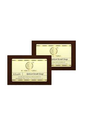Khadi Natural Apricot Scrub Soap 250 g | Natural Herbal Care | Herbal Bath with Natural Exfoliation | Helps Cleanse Skin & Remove Dead Cells