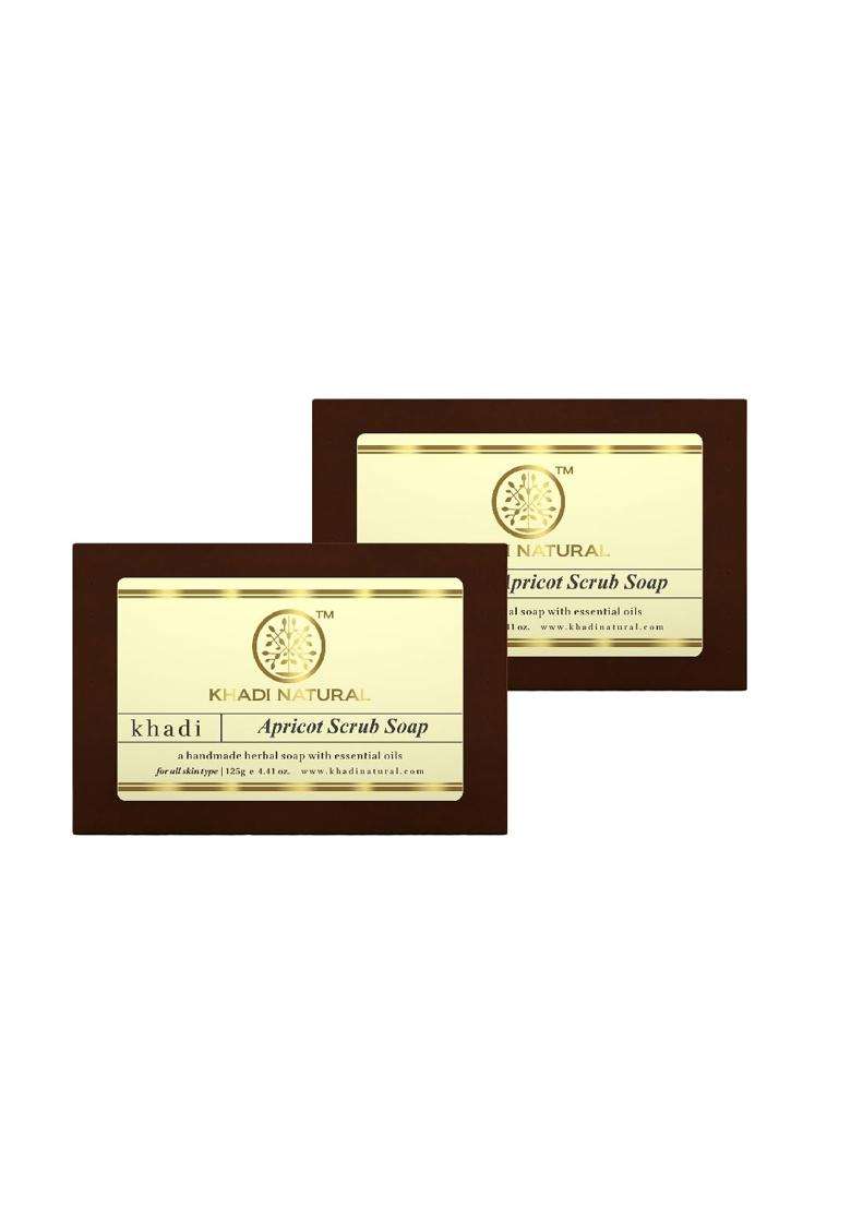 Khadi Natural Apricot Scrub Soap 250 g | Natural Herbal Care | Herbal Bath with Natural Exfoliation | Helps Cleanse Skin & Remove Dead Cells - Indya