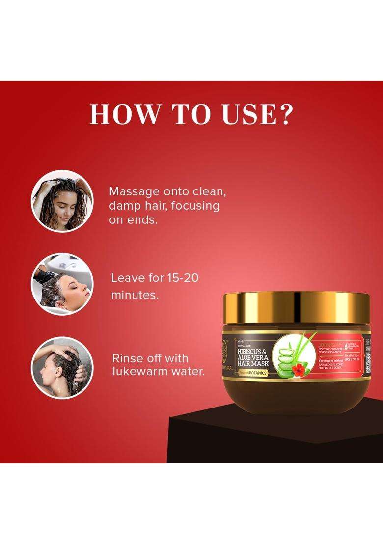 Khadi Natural Powered Botanics Hibiscus & Aloe Vera Hair Mask 200g | Natural Herbal Care | Herbal for Deep Nourishment & Repair | No Parabens - Indya