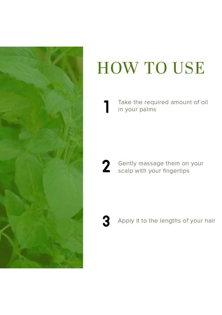 Khadi Natural Tulsi Herbal Hair Oil 210 ml | Natural Herbal Care | Aurvedic | Non-Sticky For Dry Scalp | Paraben & Mineral Free - Indya