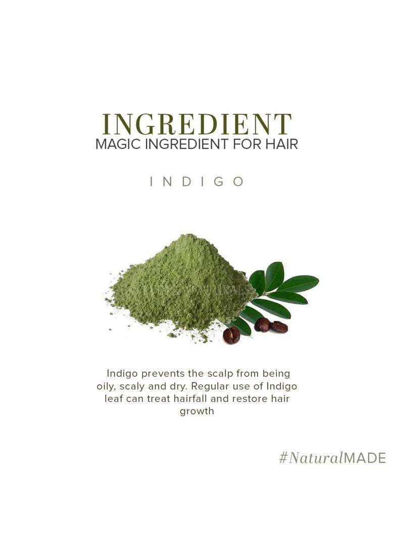 Khadi Natural Organic Powder (Indigo + Natural Henna) 200 g (Pack of 2) | Natural Herbal Care | Herbal Hair Colour | Hides grey hair - Indya