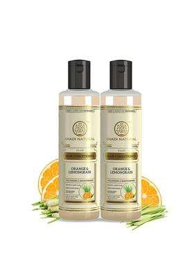 Khadi Natural Orange & Lemongrass Herbal Hair Conditioner (210 * 2) (420 ml) (Pack of 2) | Natural Herbal Care | Herbal for Frizzy