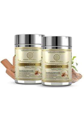 Khadi Natural Sandalwood Herbal Face Pack (50*2) (100 g) (Pack of 2) | Natural Herbal Care | Face Pack for Controlling Oil