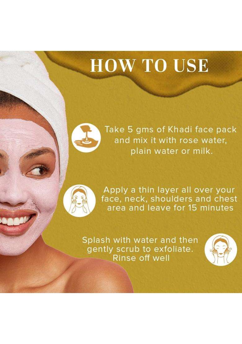 Khadi Natural Sandalwood Herbal Face Pack (50*2) (100 g) (Pack of 2) | Natural Herbal Care | Face Pack for Controlling Oil - Indya