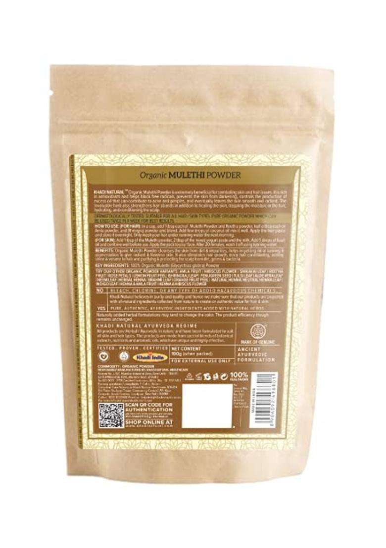 Khadi Natural Mulethi Organic Powder Pack 100 g (Pack of 2) | Natural Herbal Care | Herbal Skin & Hair Care Remedy - Indya
