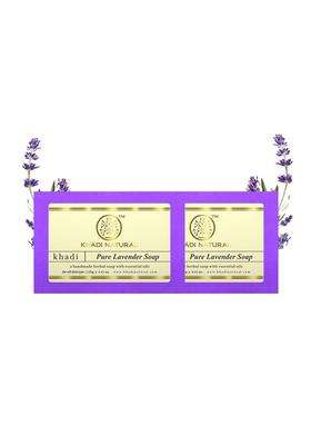 Khadi Natural Lavender Soap 250 g | Natural Herbal Care | Herbal Bathing Soap with Essential Oils | Helps Cleanse Skin & Maintain Skin Softness