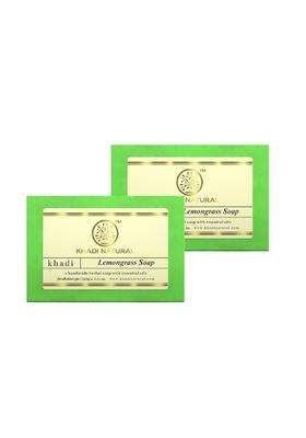 Khadi Natural Lemongrass Soap, 125g (Pack of 2) | Natural Herbal Care | Herbal Bathing Soap for Healthy Skin | Natural Soap with Essential Oils