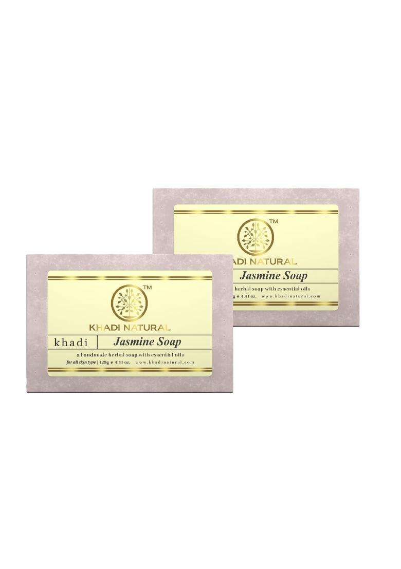 Khadi Natural Natural Jasmine Soap, 125g (Pack of 2) | Natural Herbal Care | Herbal Bathing Soap for Healthy Skin | Natural soap with essential oils - Indya
