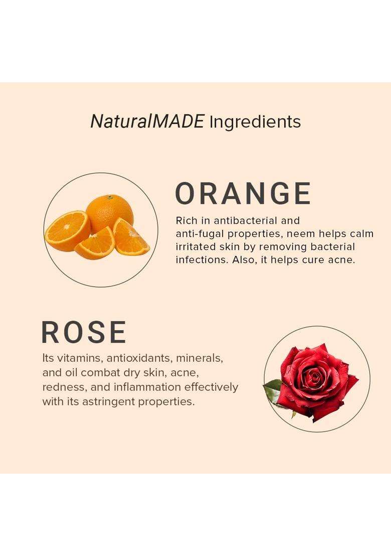 Khadi Natural Ayurvedic Rose & Orange Face Pack 100 g | Authentic Traditional Formula | for Glowing Skin | Natural for Exfoliating - Indya