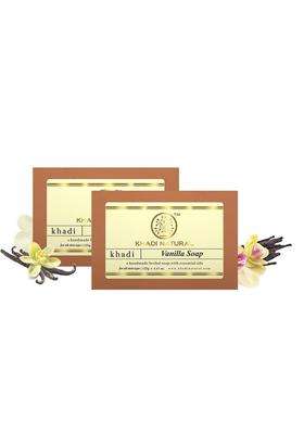Khadi Natural Herbal Vanilla Soap 125g Each (Pack of 2) | Natural Herbal Care | Handmade Bath with Essential Oils | Gentle Bath for Daily Use