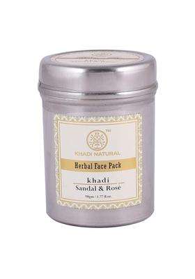 Khadi Natural Sandal & Rose Face Pack 50g | Natural Herbal Care | Herbal Face Mask for Fresh & Glowing Skin | Gentle Skin Care Formula