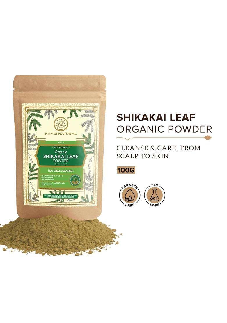 Khadi Natural Shikakai Leaf Organic Powder 100 g | Scalp Cleansing & Hair Strength | Promotes Growth, Reduces Dryness | No Chemicals - Indya